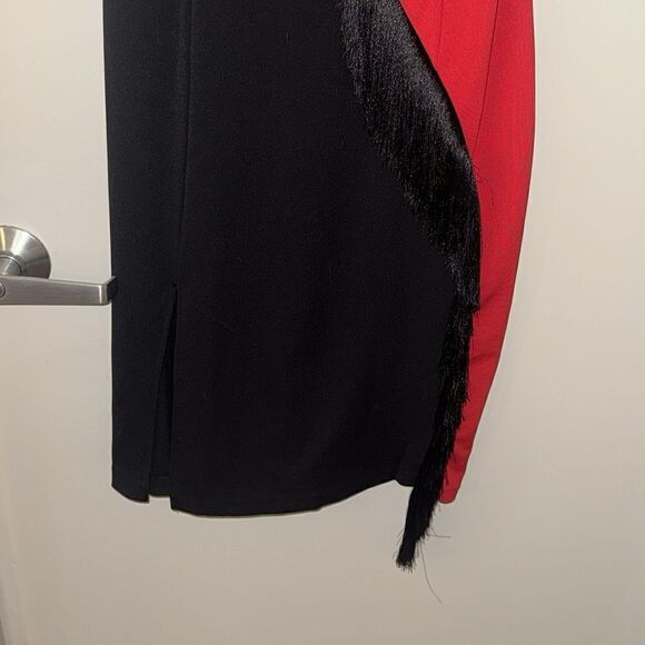 Black & Red Fringe Dress Size: S - Picture 3 of 6